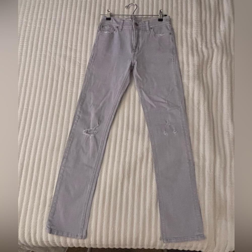 : : PILCRO Straight Leg Light Wash Distressed Jeans : : - Picture 2 of 16